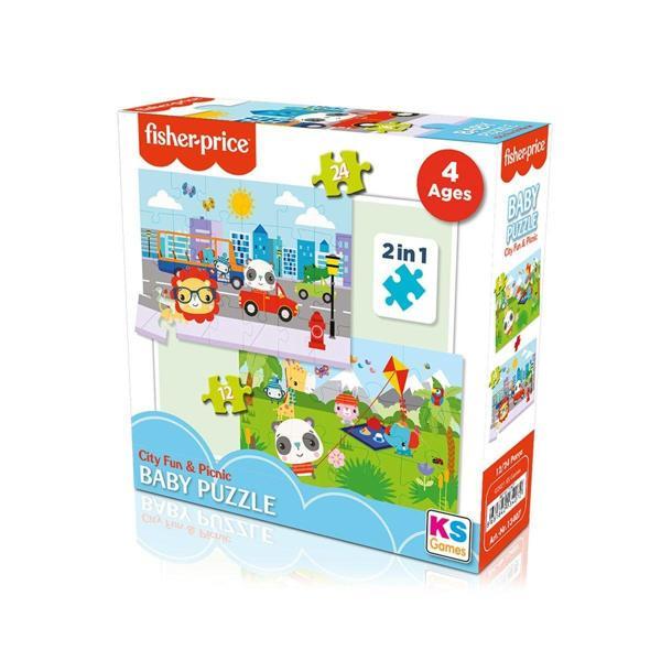 FP 13407 Fisher Price Baby Puzzle City Fun Picnic 2In1 Kız Erkek Çocuk Oyuncak Eğitici Oyuncaklar - Image 1