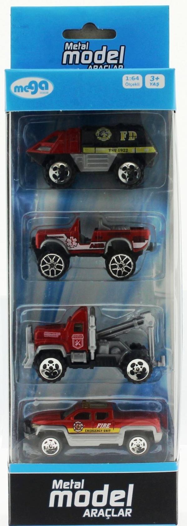 4'Lü Die Cast İtfaiye Seti Kız Erkek Çocuk Oyuncak Eğitici Oyuncaklar - Image 1