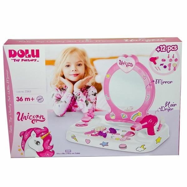 2563 Oyuncak Unicorn Masaüstü Aynalı Makyaj Seti Kız Erkek Çocuk Oyuncak Eğitici Oyuncaklar - Image 1