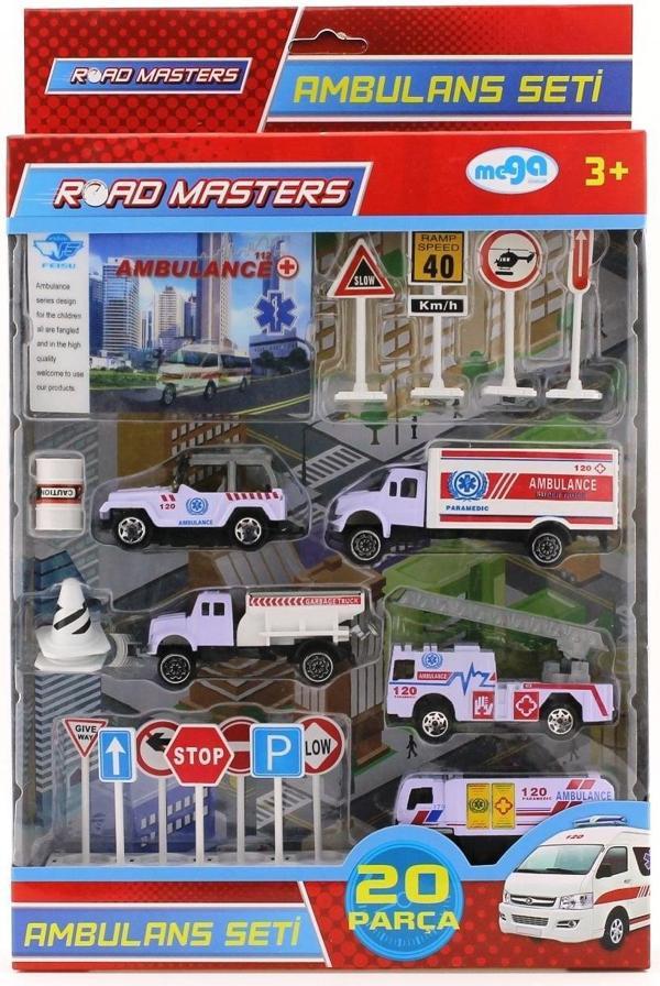 Kamyonlu Metal Ambulans Seti Jp9105 Kız Erkek Çocuk Oyuncak Eğitici Oyuncaklar - Image 1