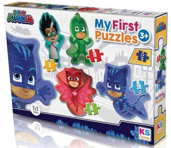 KS Baby Puzzle Pijamaskeliler My First Puzzle 4 in 1 Çerçevesiz Kız Erkek Çocuk Oyuncak Eğitici Oyun - Image 1
