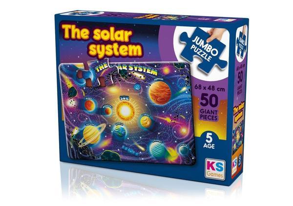 KS Jumbo Puzzle 50 Parça Planets Of Solar System Gezegenler Kız Erkek Çocuk Oyuncak Eğitici Oyuncakl - Image 1