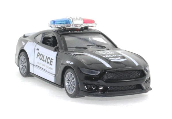 Die Cast Çek Bırak Metal Siyah Polis Arabası Kız Erkek Çocuk Oyuncak Eğitici Oyuncaklar - Image 1