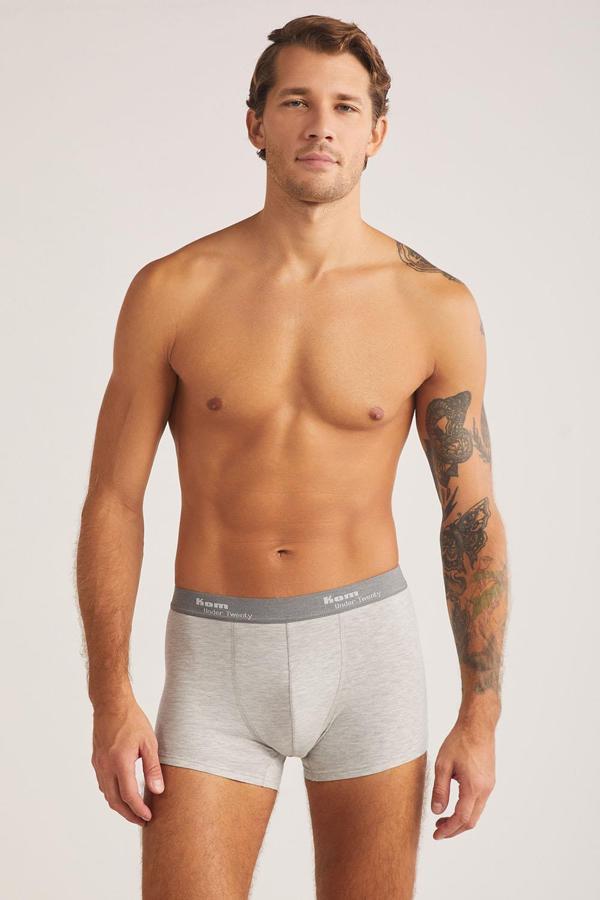 Kom Tight Gri 2'li Şort Boxer 2'li Avantajlı Paket - Image 1