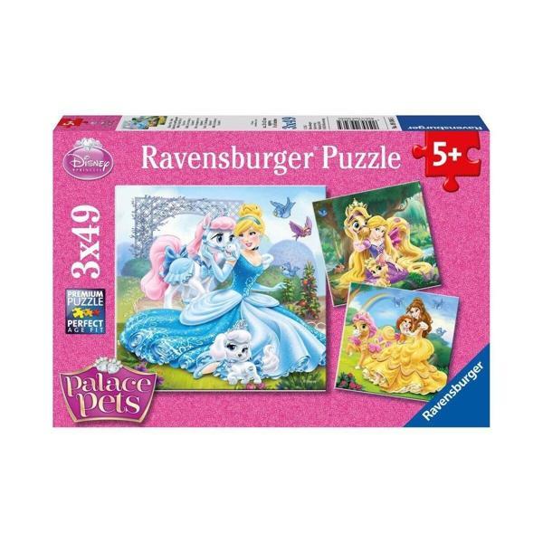 93465 Palace Pets Belle, Cinderella, Rapunzel 3x49 parça Ravensburger Puzzle Kız Erkek Çocuk Oyuncak - Image 1