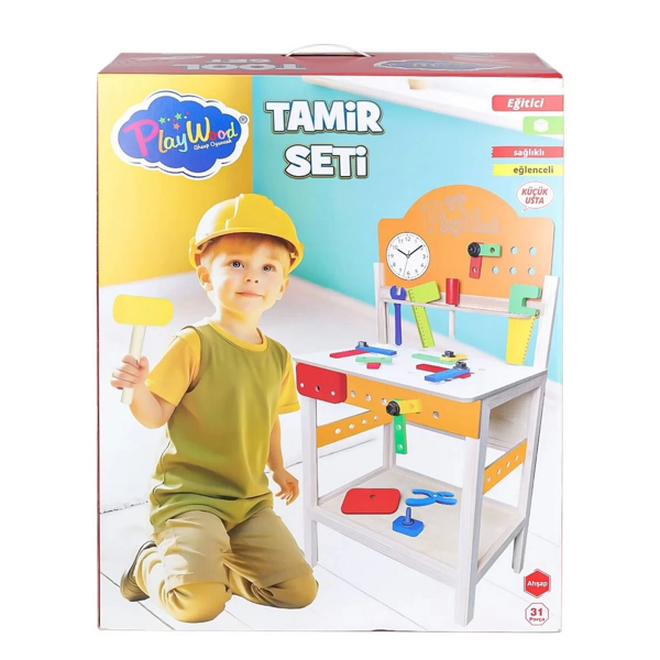 Ahşap Tamir Seti Kız Erkek Çocuk Oyuncak Eğitici Oyuncaklar - Image 1