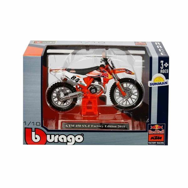 51070 SUN-BUR-1:18 Motor Red Bull KTM 450- 1adet Stokta Olan Gönderilir Kız Erkek Çocuk Oyuncak Eğit - Image 1