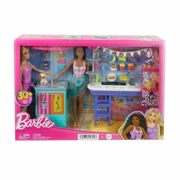HNK99 Barbie Brooklyn ve Malibu'nun Sahildeki Yiyecek Standı Kız Erkek Çocuk Oyuncak Eğitici Oyuncak - Image 1