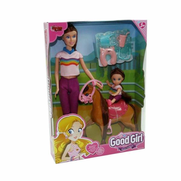 WG-115162 Kutulu 29cm Atlı Kızı ve Anne Bebek Kız Erkek Çocuk Oyuncak Eğitici Oyuncaklar - Image 1
