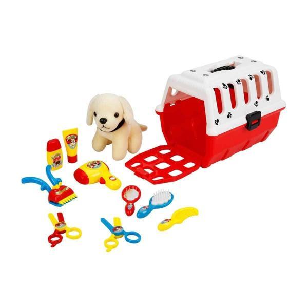 Sunman Çantalı Peluş Köpek Kuaför Seti Kız Erkek Çocuk Oyuncak Eğitici Oyuncaklar - Image 1