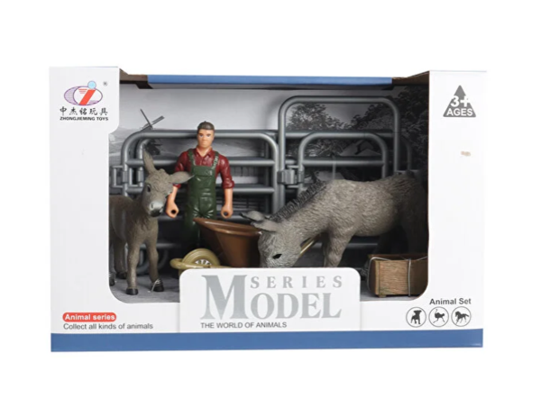 Model Hayvan Seti Eşek ve Sıpa Kız Erkek Çocuk Oyuncak Eğitici Oyuncaklar - Image 1