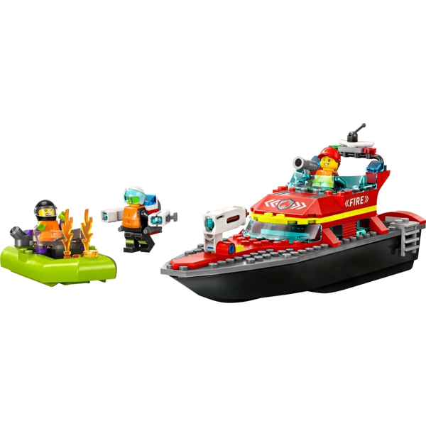 LEGO İtfaiye Kurtarma Teknesi Kız Erkek Çocuk Oyuncak Eğitici Oyuncaklar - Image 1