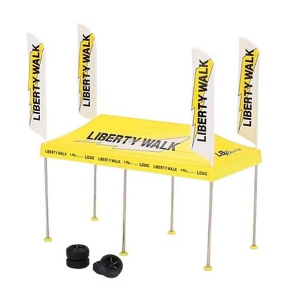 Mini GT 1/64 Paddock Service Tent Set - LB Racing Kız Erkek Çocuk Oyuncak Eğitici Oyuncaklar - Image 1