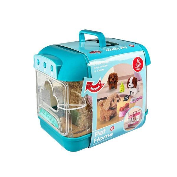 JND-6806 Hareketli Köpek ve Işıklı Sesli Şeffaf Kafes Seti -Vardem Oyuncak Kız Erkek Çocuk Oyuncak E - Image 1