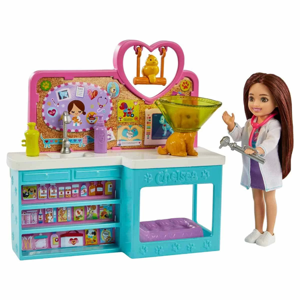 Barbie Chelsea Meslekleri Öğreniyor Veteriner Oyun Seti HGT12 Kız Erkek Çocuk Oyuncak Eğitici Oyunca - Image 1