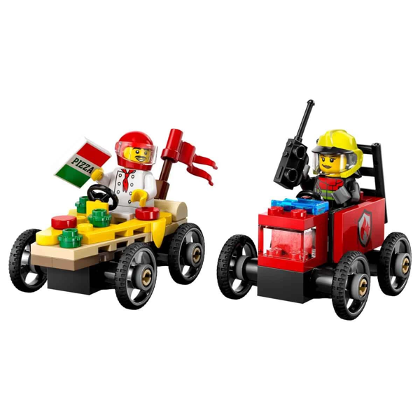 LEGO City Pizza Arabası İtfaiye Kamyonuna Karşı Yarış Arabası Paketi 60458 Kız Erkek Çocuk Oyuncak E - Image 1