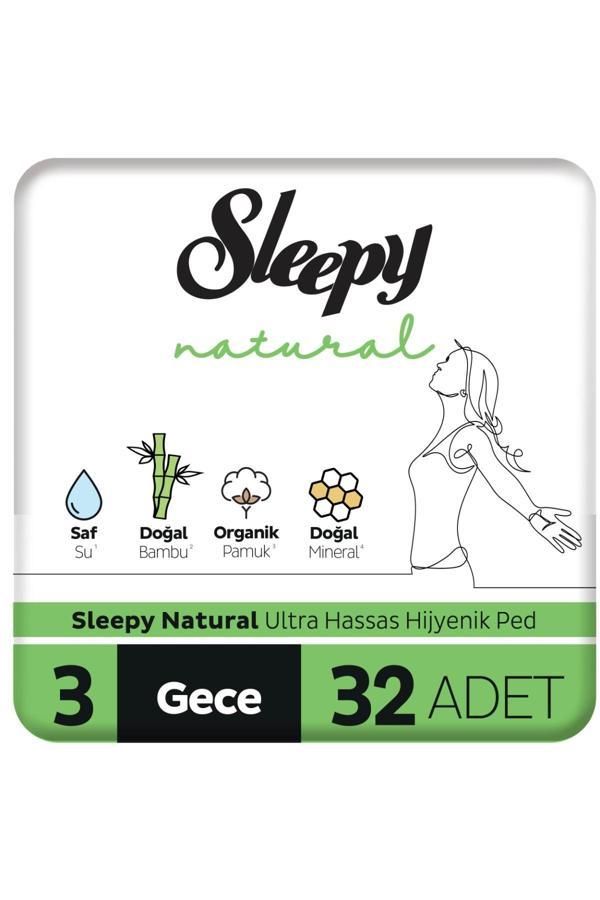 Sleepy Natural Ultra Hassas Hijyenik Ped Gece 32 Adet - Image 1
