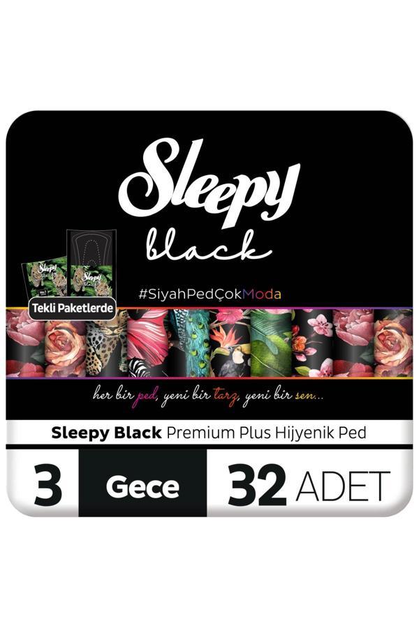 Sleepy Black Premium Plus Hijyenik Ped Gece 32 Adet - Image 1