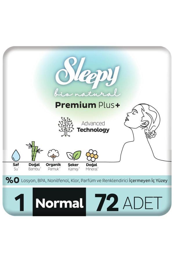 Sleepy Bio Natural Premium Plus Hijyenik Ped Süper Avantaj Paketi Normal 72 Adet - Image 1