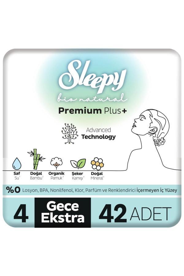 Sleepy Bio Natural Premium Plus Hijyenik Ped Süper Avantaj Paketi Gece Ekstra 42 Adet - Image 1