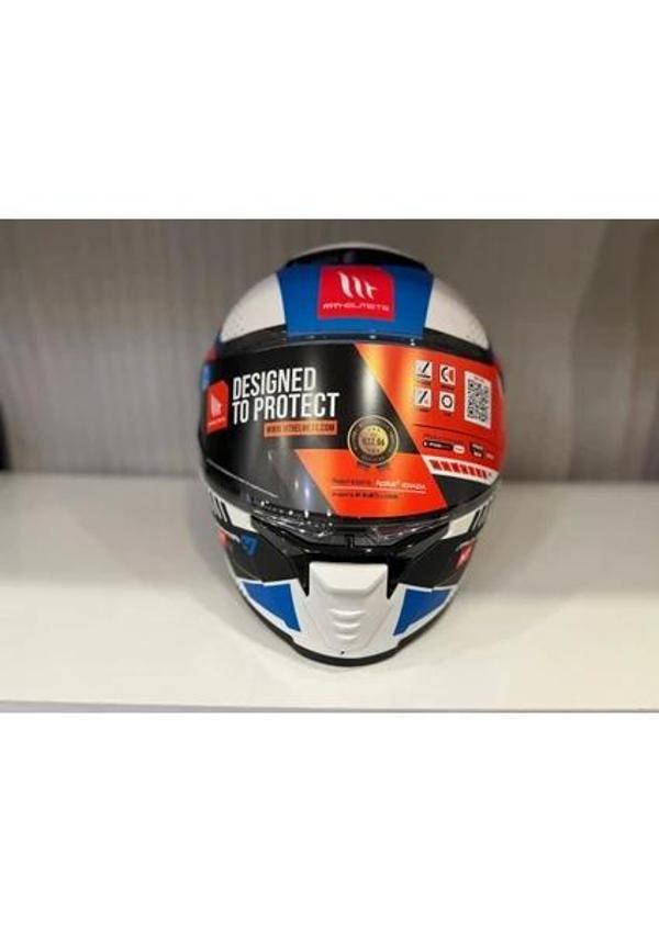 Mt Helmets Kask mt Thunder 4 Sv Luminence A7 Mat Beyaz/mavi - Image 1