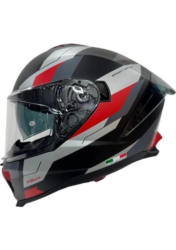 Sway Kask Sway Sw 865 Tıtan Black White Red Güneş Gözlüklü - Image 1