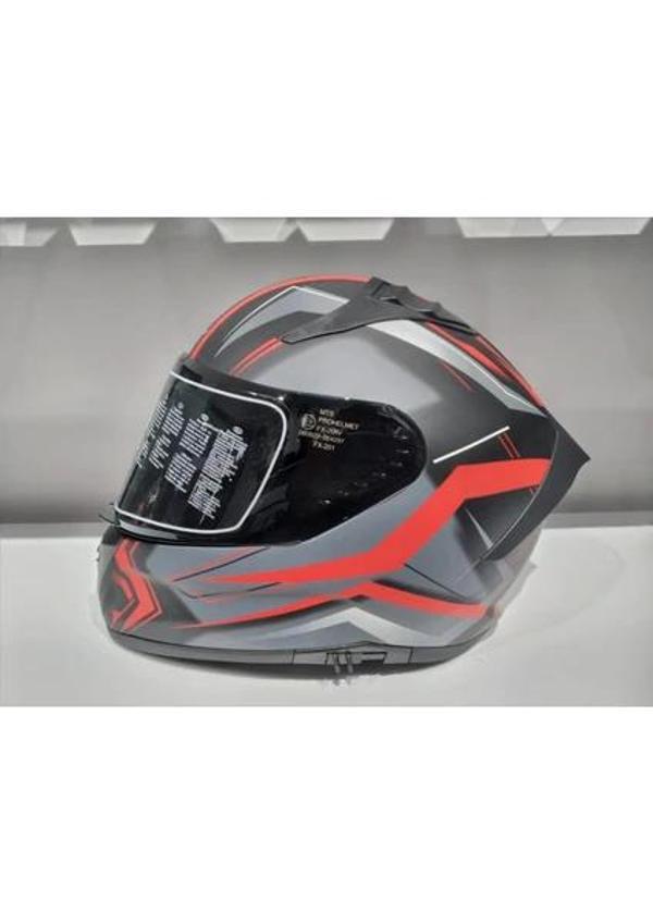 MTS Kask Mts Pro 801 Twılgh Güneş Gözlüklü Mat Gri/kırmızı - Image 1