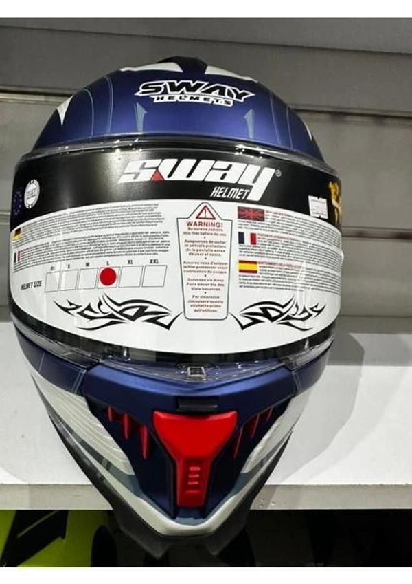 Sway Kask SW-865 St Blue/red Güneş Gözlüklü - Image 1