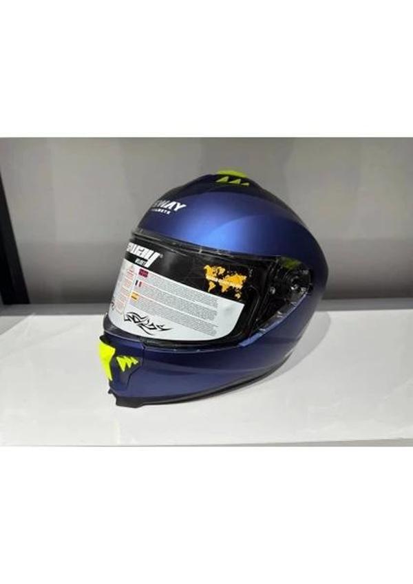 Sway Kask Sway SW-865 Mat Mavi Güneş Gözlüklü - Image 1