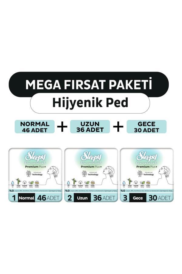 Sleepy Bio Natural Premium Plus Hijyenik Ped Mega Fırsat Paketi 112 Adet - Image 1