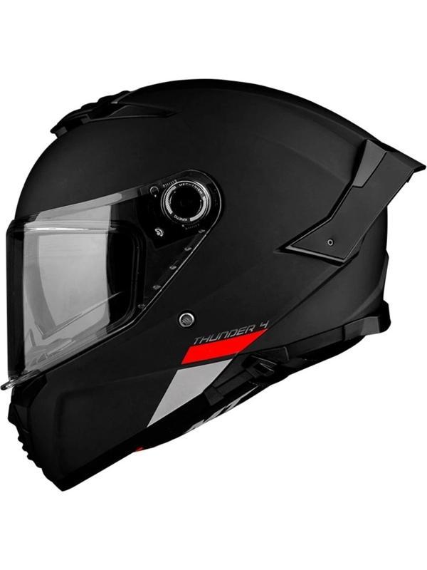 Mt Helmets Kask Thunder 4 Sv Solıd A1 Matt Black Şeffaf Vizör - Image 1