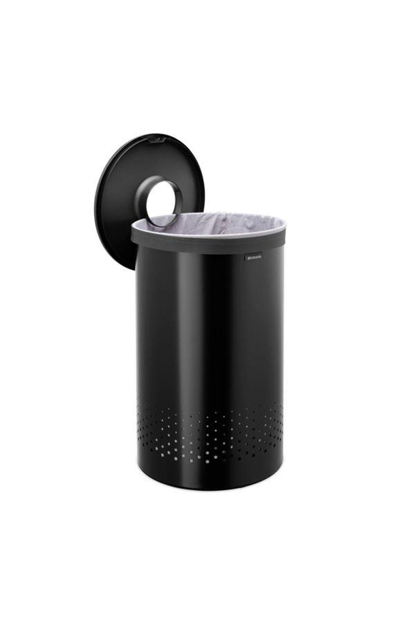 Brabantia Matt Black Plastik Kapaklı Çamaşır Sepeti 60lt  - Image 1