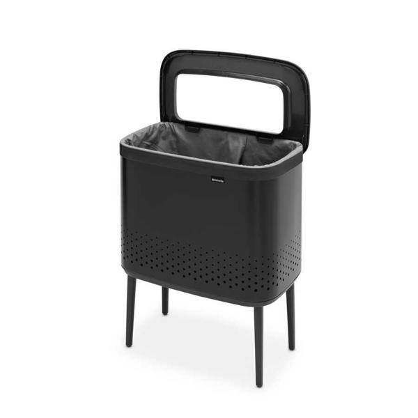 Brabantia Bo Matt Black Plastik Kapaklı Çamaşır Sepeti 60lt  - Image 1