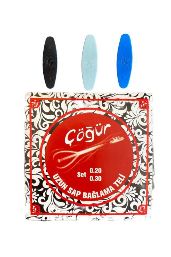 Tekin Müzik Çöğür Uzun Sap Bağlama Teli+ 3 Adet Tezene - Image 1