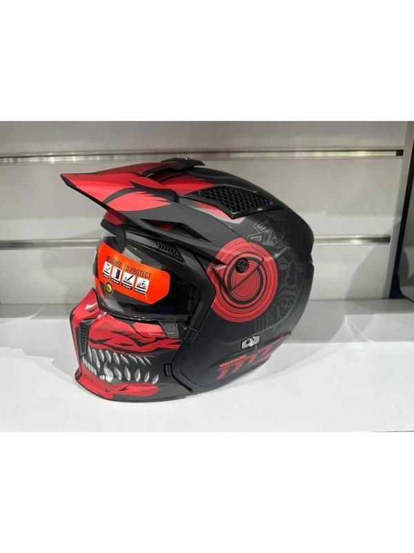 Kask Streetfıghter Sv Aztec B5 Mat Siyah/kırmızı - Image 1
