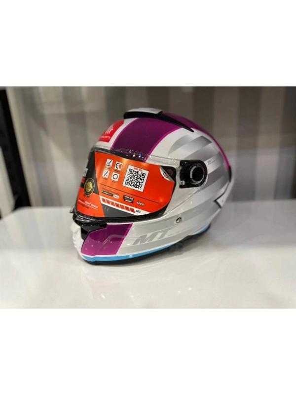 Mt Helmets Kask Mt Thunder 4 Sv Tears C8 Parlak Inci Beyaz/Pembe - Image 1
