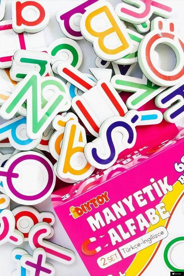 Giffy Oyuncak Manyetik Mıknatıslı Türkçe - İngilizce Harfler Eğitici Türkçe İngilizce Alfabe Magnet - Image 1