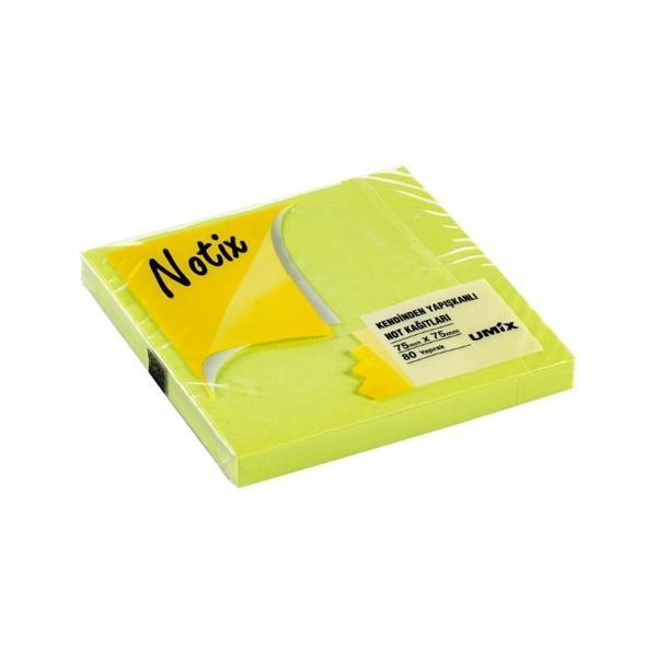 Notix Yapışkanlı Not Kağıdı Neon Yeşil 75 mm x 75 mm 80 Yaprak - Image 1