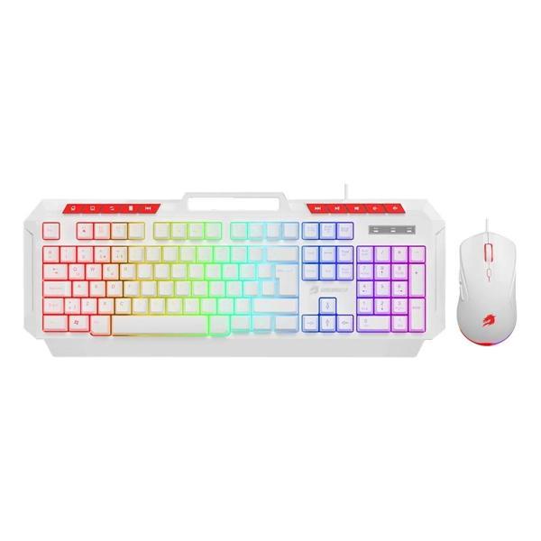 GameBooster KM-11W Knight Rainbow Beyaz Gaming Klavye Mouse Set - Image 1