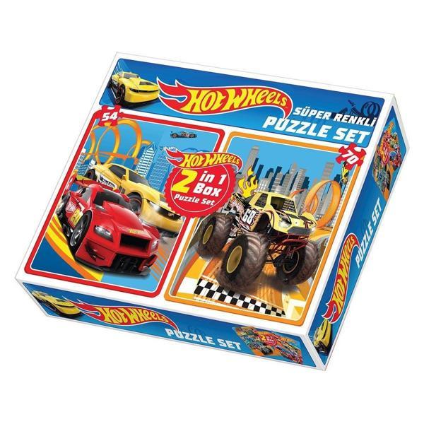 1535 HOT WHEELS 2İN PUZZLE Kız Erkek Çocuk Oyuncak Eğitici Oyuncaklar - Image 1