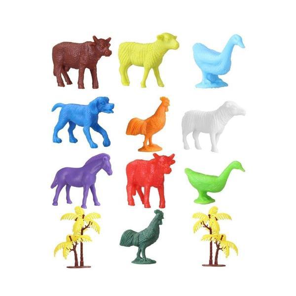 676 Toy Play 12 Parça Renkli Mini Çiftlik Hayvanları Figür Seti 4-6cm Kız Erkek Çocuk Oyuncak Eğitic - Image 1