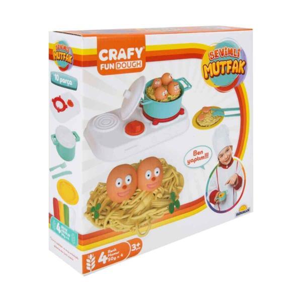 Crafy Sevimli Mutfak 200 gr. 10 Parça Kız Erkek Çocuk Oyuncak Eğitici Oyuncaklar - Image 1