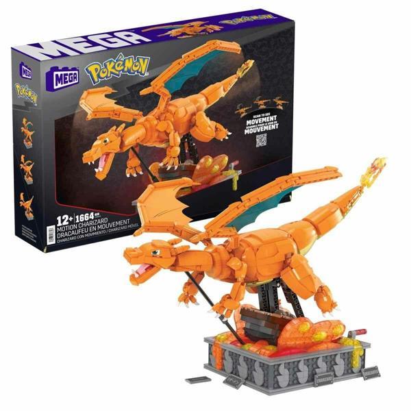 HMW05 MEGA Pokémon™ Hareketli Charizard 1664 parça +12 yaş Kız Erkek Çocuk Oyuncak Eğitici Oyuncakla - Image 1