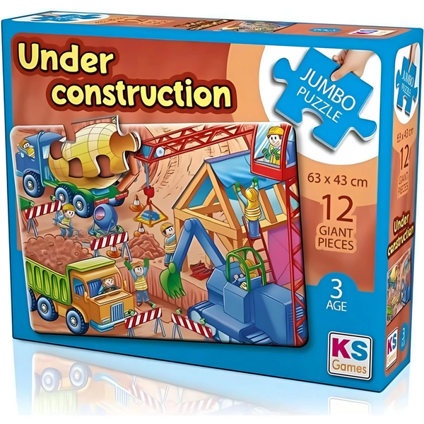 KS Games Under Construction Jumbo 12 Parça Puzzle Kız Erkek Çocuk Oyuncak Eğitici Oyuncaklar - Image 1