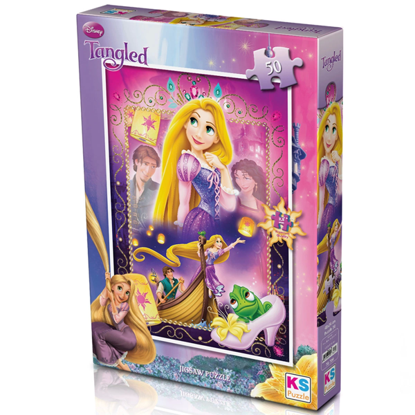 KS Tangled 50 Parça Puzzle Kız Erkek Çocuk Oyuncak Eğitici Oyuncaklar - Image 1