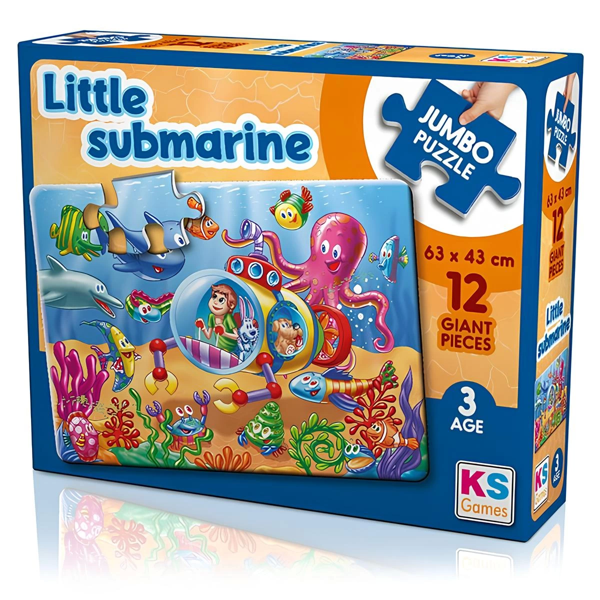 Little Submarine 12 Parça Jumbo Boy Puzzle Kız Erkek Çocuk Oyuncak Eğitici Oyuncaklar - Image 1