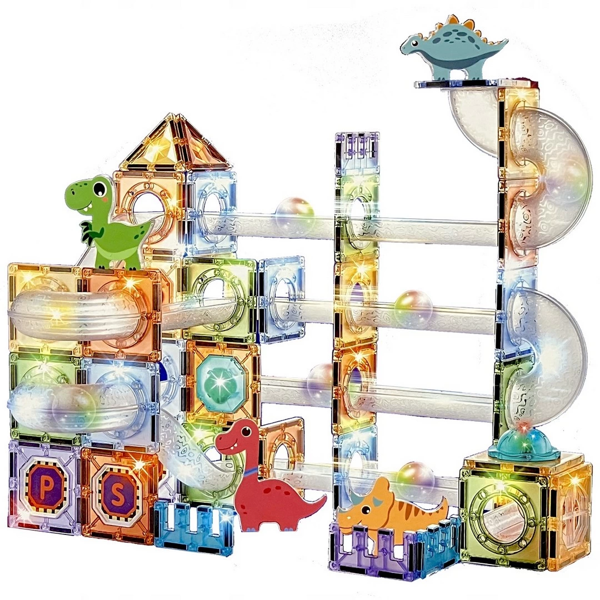 Magnetic Tiles Light Version 108 Parça Kız Erkek Çocuk Oyuncak Eğitici Oyuncaklar - Image 1