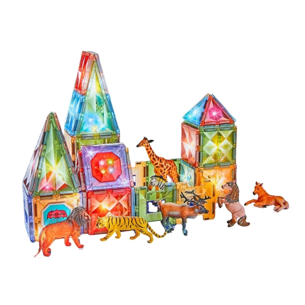 Magnetic Tiles Light Version 89 Parça Kız Erkek Çocuk Oyuncak Eğitici Oyuncaklar - Image 1