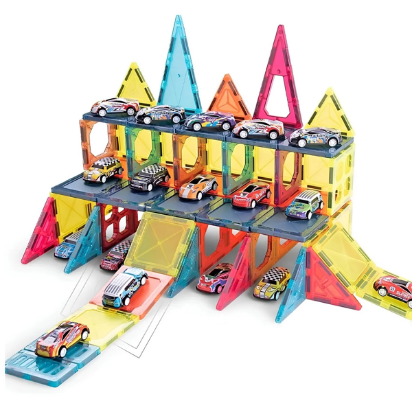 Magnetic Tiles Version 112 Parça Kız Erkek Çocuk Oyuncak Eğitici Oyuncaklar - Image 1