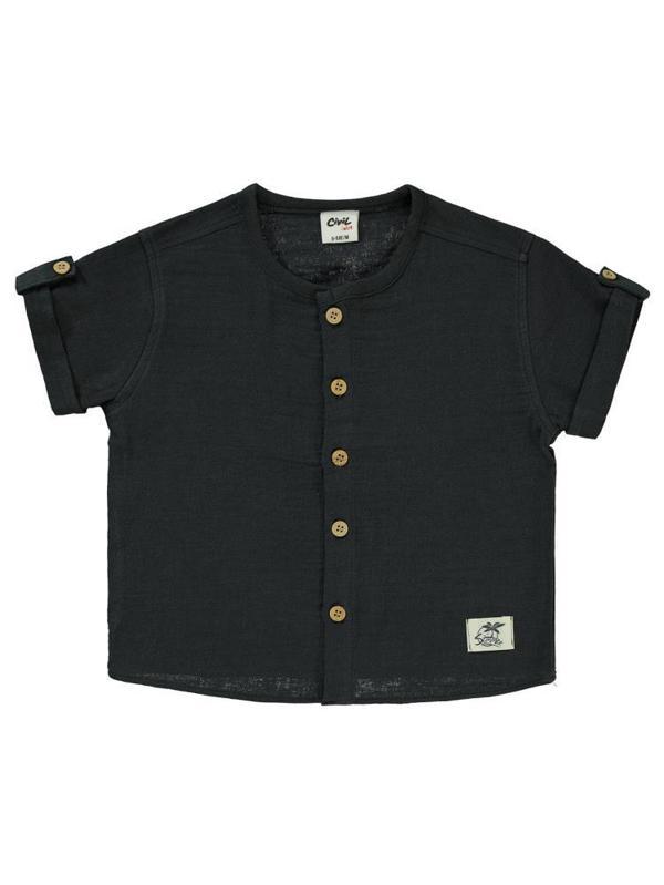 Civil Baby Düz Müslin 6-18 Ay Gömlek - Gri9-12 Ay - Image 1